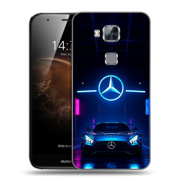 Пластиковый чехол на Huawei G8 с принтом Mercedes Мерседес