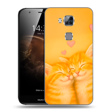 Пластиковый чехол на Huawei G8 с принтом Милые котята