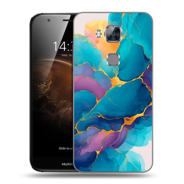 Пластиковый чехол на Huawei G8 с принтом Мрамор блестки Пластиковый чехол на Huawei G8 с принтом Мрамор блестки