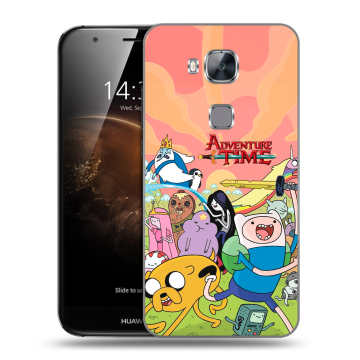 Пластиковый чехол на Huawei G8 с принтом Adventure time Время приключений Пластиковый чехол на Huawei G8 с принтом Adventure time Время приключений