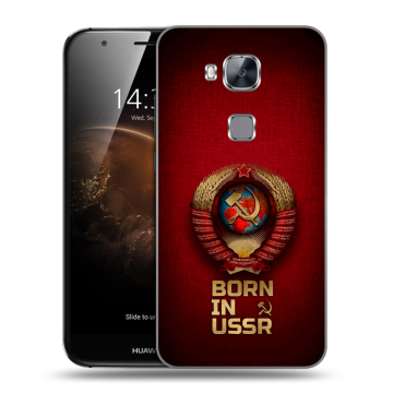 Пластиковый чехол на Huawei G8 с принтом Флаг Герб СССР Пластиковый чехол на Huawei G8 с принтом Флаг Герб СССР
