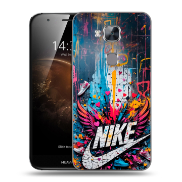Пластиковый чехол на Huawei G8 с принтом Nike Найк