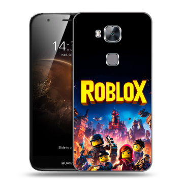 Пластиковый чехол на Huawei G8 с принтом Roblox Роблокс