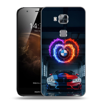 Пластиковый чехол на Huawei G8 с принтом BMW БМВ
