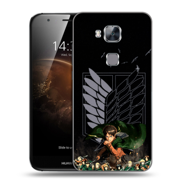 Пластиковый чехол на Huawei G8 с принтом Атака титанов
