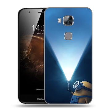 Пластиковый чехол на Huawei G8 с принтом Миньоны
