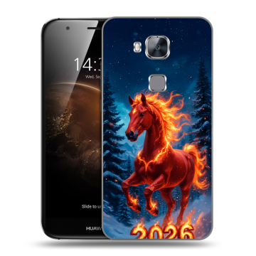 Пластиковый чехол на Huawei G8 с принтом Новый год коня Пластиковый чехол на Huawei G8 с принтом Новый год коня