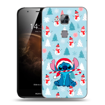 Пластиковый чехол на Huawei G8 с принтом Стич Новый год Пластиковый чехол на Huawei G8 с принтом Стич Новый год