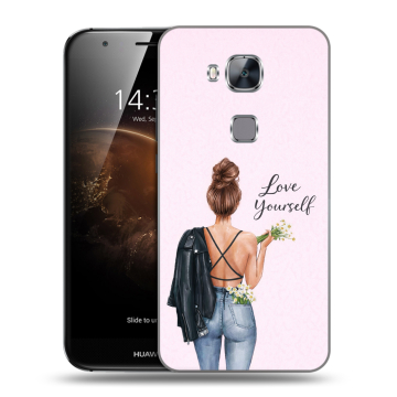 Пластиковый чехол на Huawei G8 с принтом женский