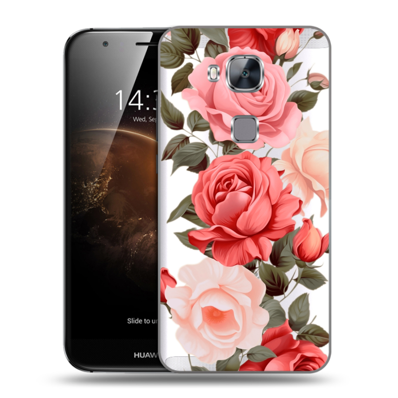 Пластиковый чехол на Huawei G8 с принтом Розы Пластиковый чехол на Huawei G8 с принтом Розы