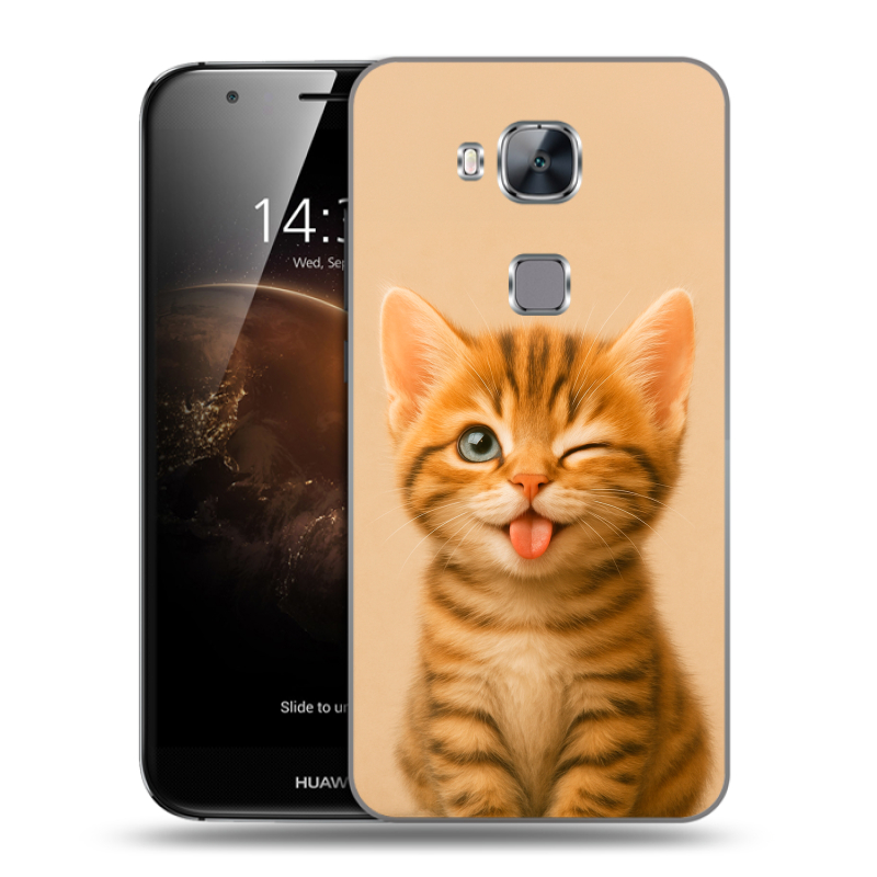 Пластиковый чехол на Huawei G8 с принтом котенок Пластиковый чехол на Huawei G8 с принтом котенок