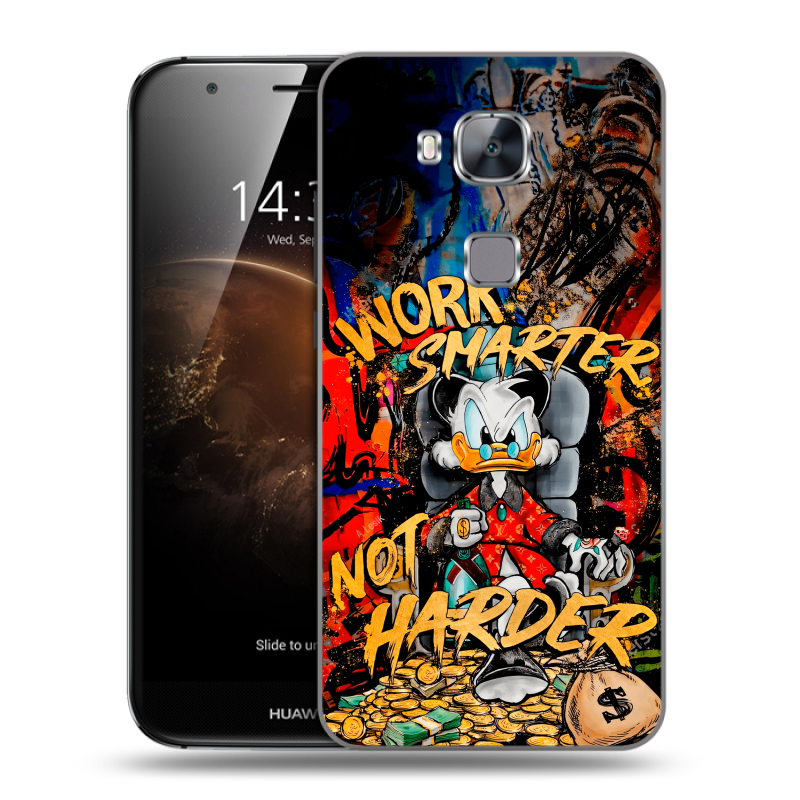 Пластиковый чехол на Huawei G8 с принтом Дональд Дак Деньги Пластиковый чехол на Huawei G8 с принтом Дональд Дак Деньги
