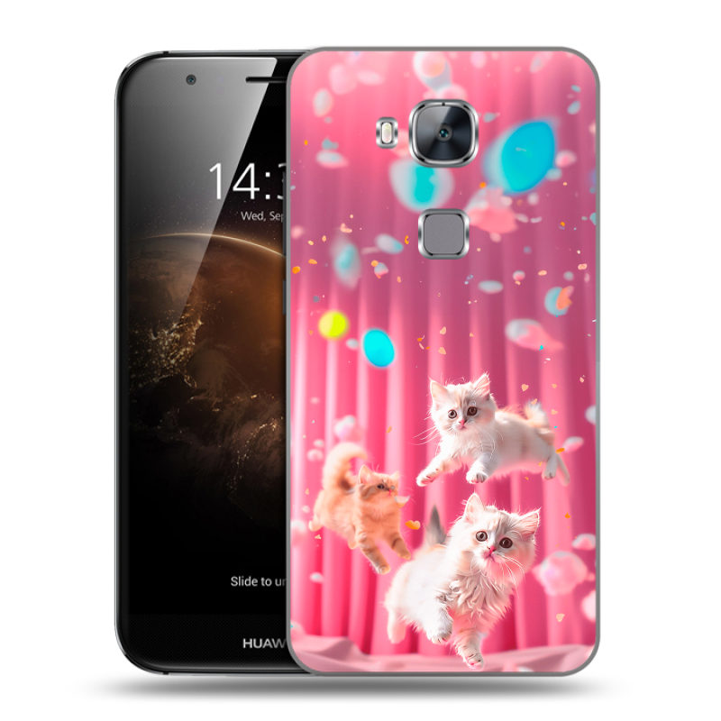 Пластиковый чехол на Huawei G8 с принтом милые котики Пластиковый чехол на Huawei G8 с принтом милые котики