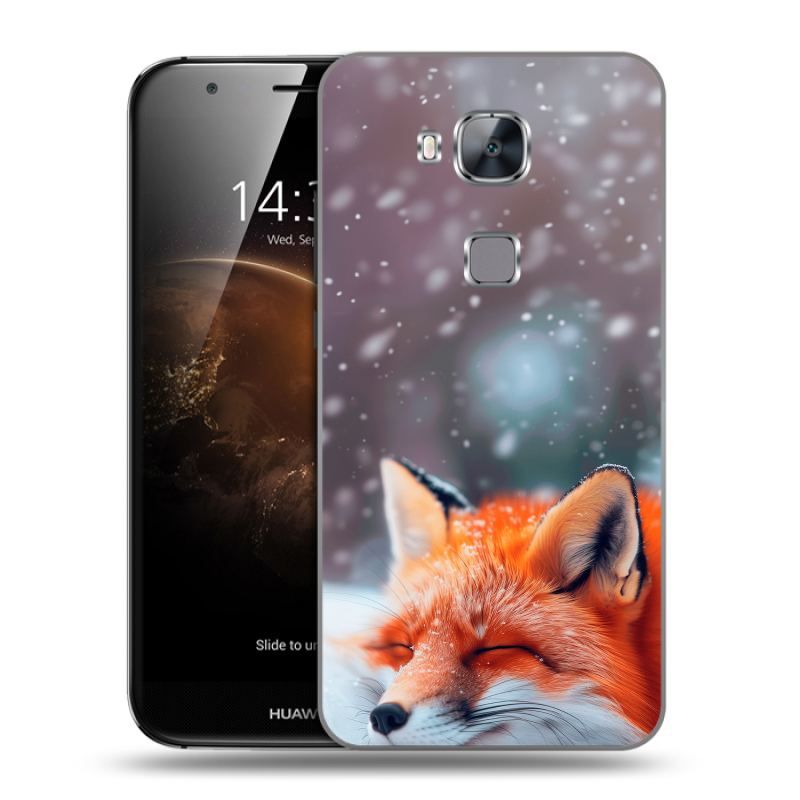 Пластиковый чехол на Huawei G8 с принтом лиса Пластиковый чехол на Huawei G8 с принтом лиса