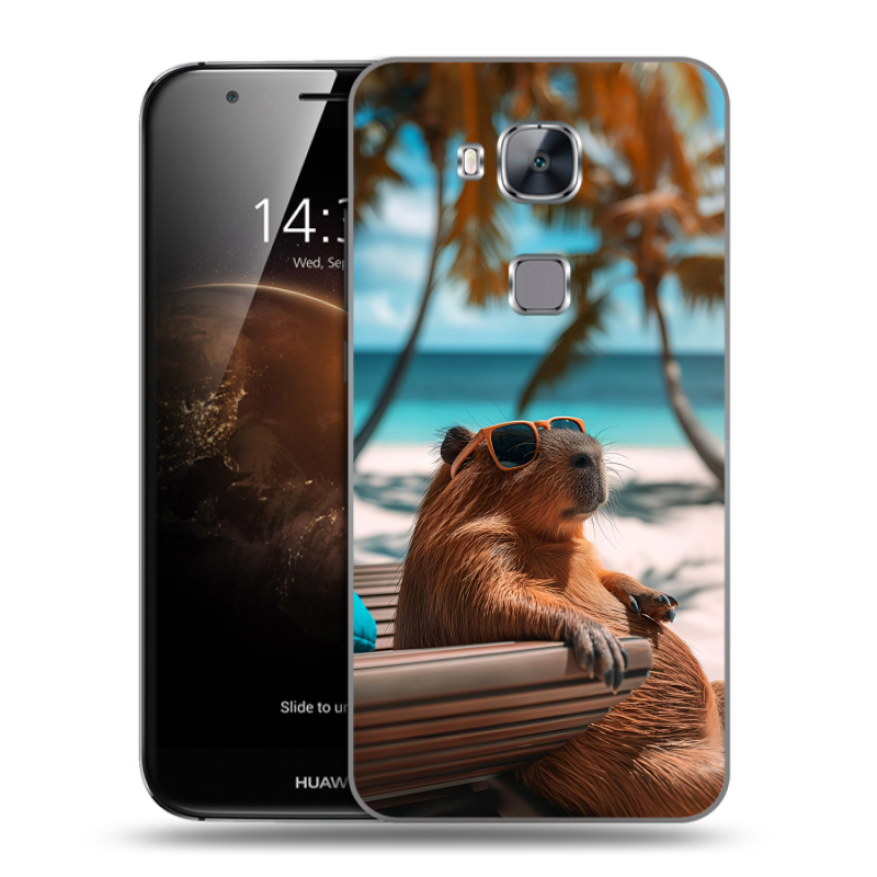 Пластиковый чехол на Huawei G8 с принтом Капибара Пластиковый чехол на Huawei G8 с принтом Капибара