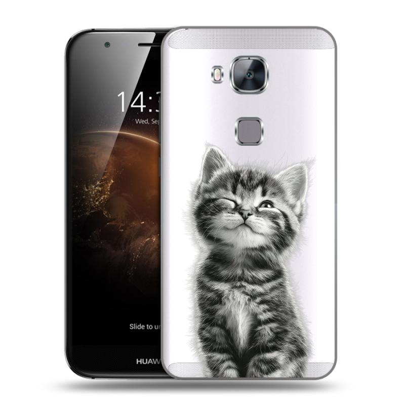Пластиковый чехол на Huawei G8 с принтом Котенок Пластиковый чехол на Huawei G8 с принтом Котенок