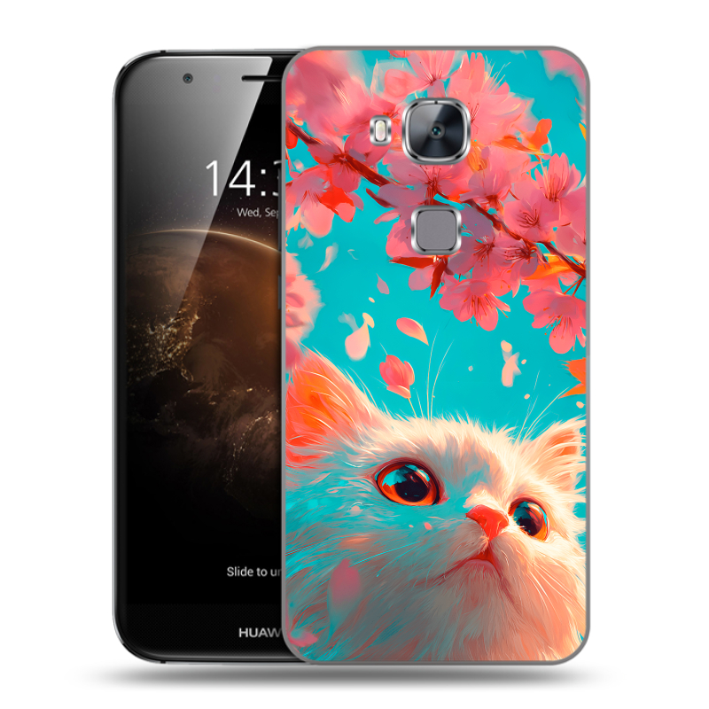 Пластиковый чехол на Huawei G8 с принтом Красивый кот Пластиковый чехол на Huawei G8 с принтом Красивый кот