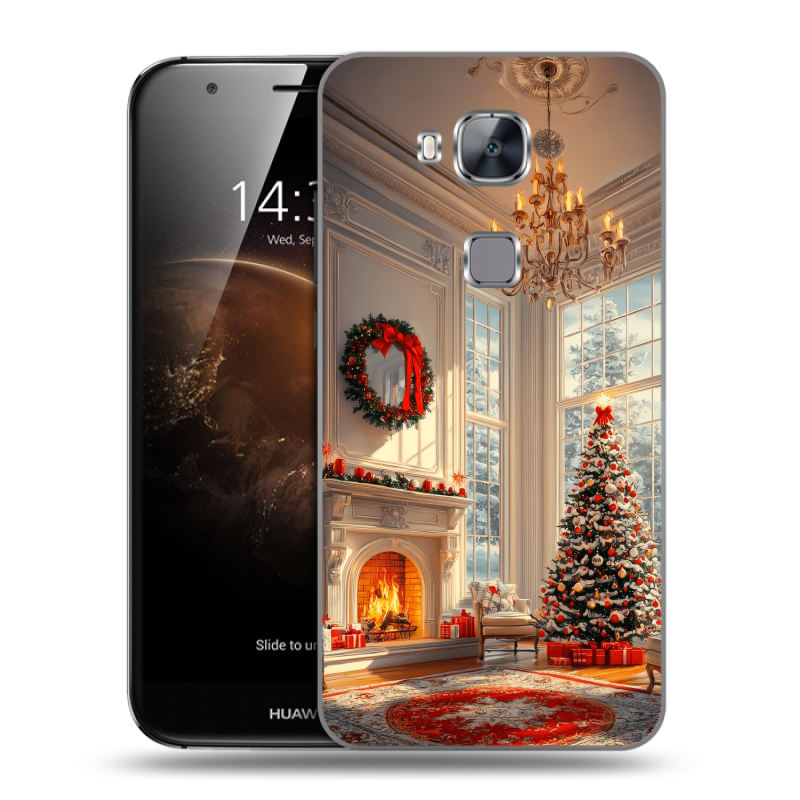 Пластиковый чехол на Huawei G8 с принтом Новый год Пластиковый чехол на Huawei G8 с принтом Новый год