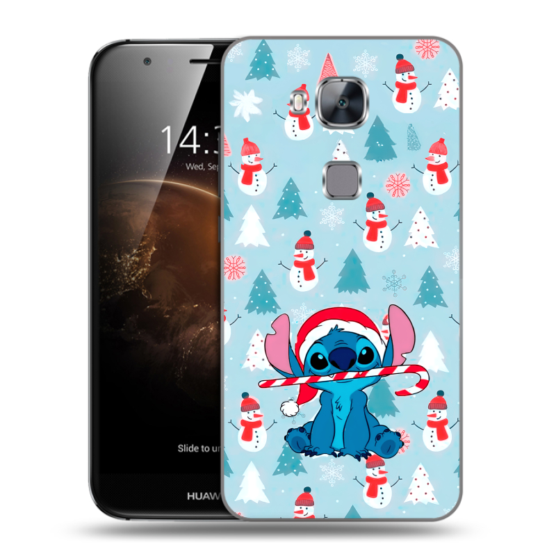 Пластиковый чехол на Huawei G8 с принтом Стич Новый год Пластиковый чехол на Huawei G8 с принтом Стич Новый год