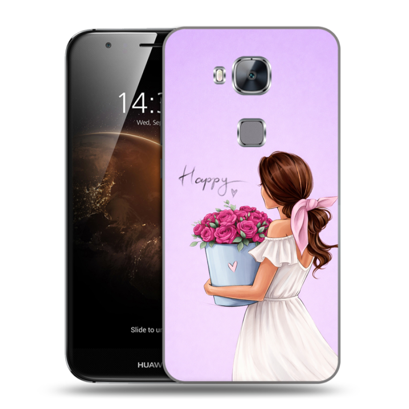 Пластиковый чехол на Huawei G8 с принтом женский Пластиковый чехол на Huawei G8 с принтом женский