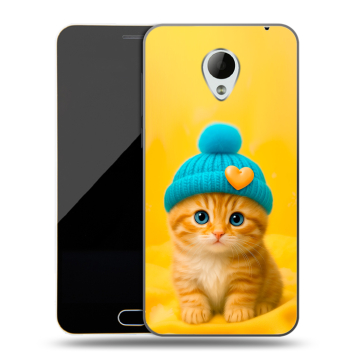 Пластиковый чехол на Meizu M2 Mini с принтом Котенок в шапке