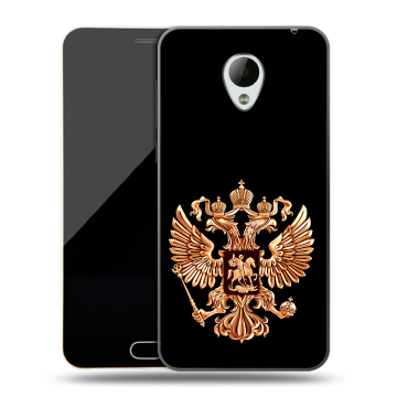Пластиковый чехол на Meizu M2 Mini с принтом Герб России золотой