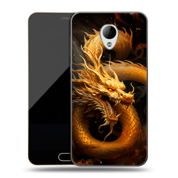 Пластиковый чехол на Meizu M2 Mini с принтом Золотой дракон