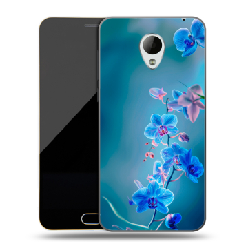Пластиковый чехол на Meizu M2 Mini с принтом Голубые цветы