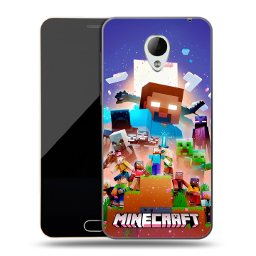 Пластиковый чехол на Meizu M2 Mini с принтом Майнкрафт Minecraft