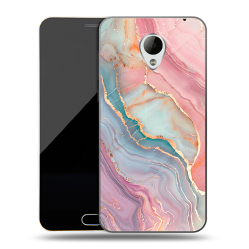Пластиковый чехол на Meizu M2 Mini с принтом розовый мрамор
