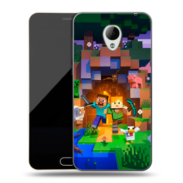 Пластиковый чехол на Meizu M2 Mini с принтом Майнкрафт Minecraft