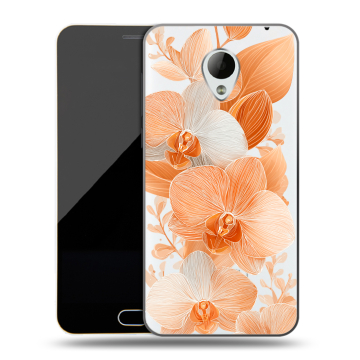 Пластиковый чехол на Meizu M2 Mini с принтом Бежевые цветы
