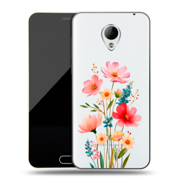 Пластиковый чехол на Meizu M2 Mini с принтом Цветы