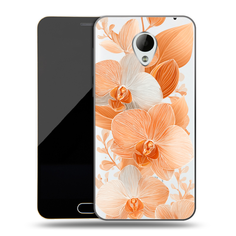 Пластиковый чехол на Meizu M2 Mini с принтом Бежевые цветы Пластиковый чехол на Meizu M2 Mini с принтом Бежевые цветы