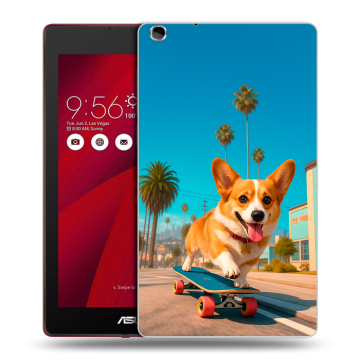 Силиконовый чехол на ASUS ZenPad C 7.0 с принтом Корги на скейте