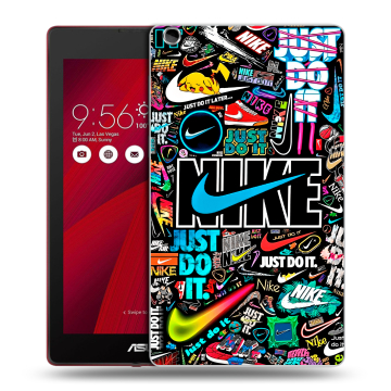 Силиконовый чехол на ASUS ZenPad C 7.0 с принтом найк nike черный
