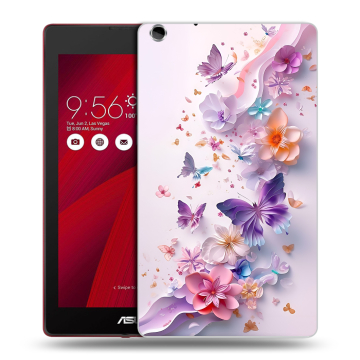 Силиконовый чехол на ASUS ZenPad C 7.0 с принтом цветы бабочки Силиконовый чехол на ASUS ZenPad C 7.0 с принтом цветы бабочки