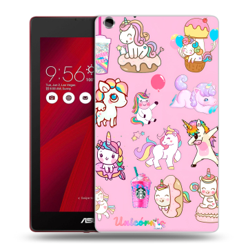 Силиконовый чехол на ASUS ZenPad C 7.0 с принтом розовые единороги
