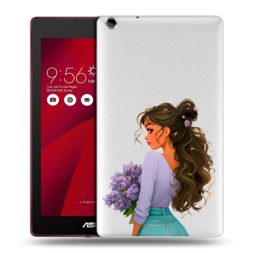 Силиконовый чехол на ASUS ZenPad C 7.0 с принтом девушка цветы