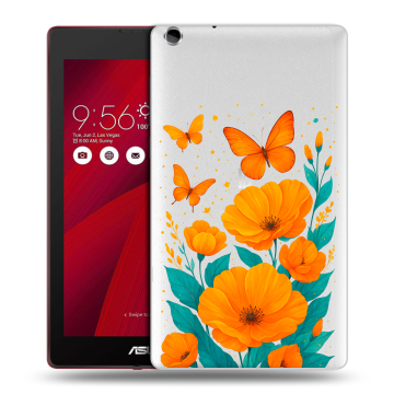 Силиконовый чехол на ASUS ZenPad C 7.0 с принтом цветы бабочки
