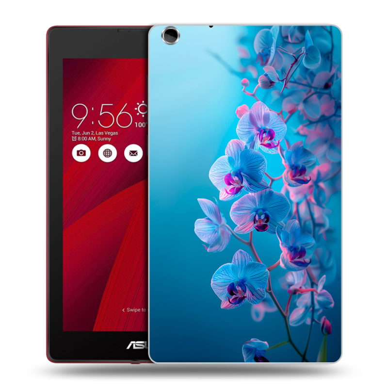 Силиконовый чехол на ASUS ZenPad C 7.0 с принтом голубые орхидеи Силиконовый чехол на ASUS ZenPad C 7.0 с принтом голубые орхидеи