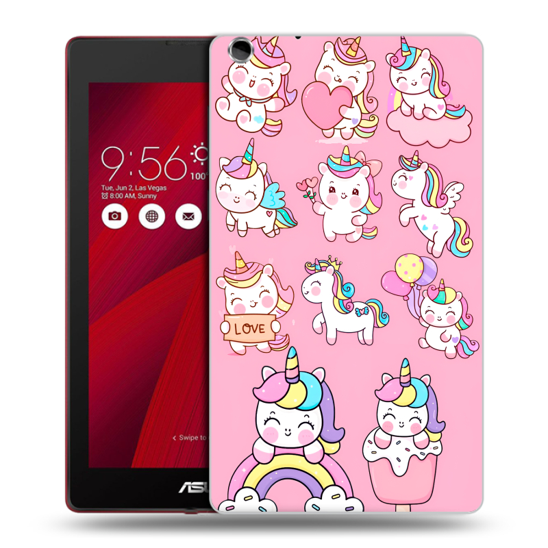 Силиконовый чехол на ASUS ZenPad C 7.0 с принтом Единороги и радуга Силиконовый чехол на ASUS ZenPad C 7.0 с принтом Единороги и радуга