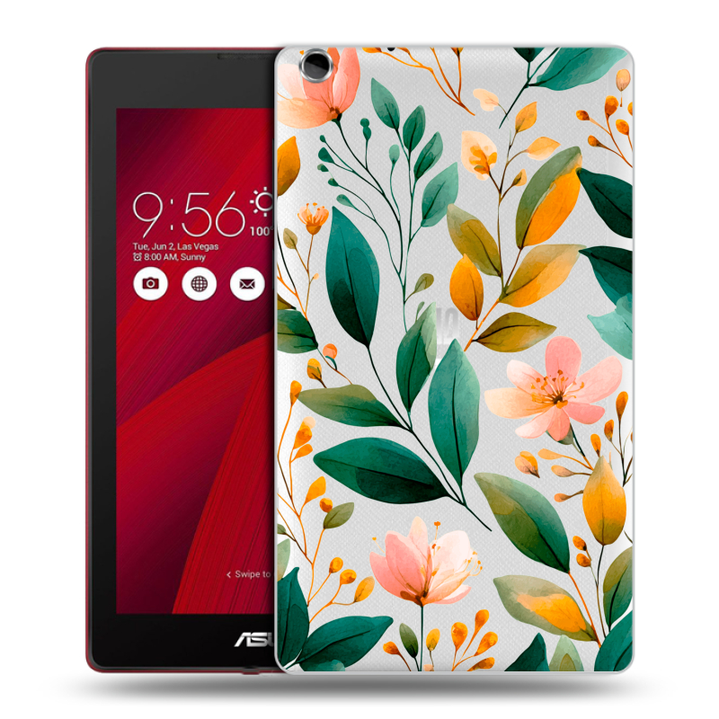Силиконовый чехол на ASUS ZenPad C 7.0 с принтом Цветы паттерн Силиконовый чехол на ASUS ZenPad C 7.0 с принтом Цветы паттерн