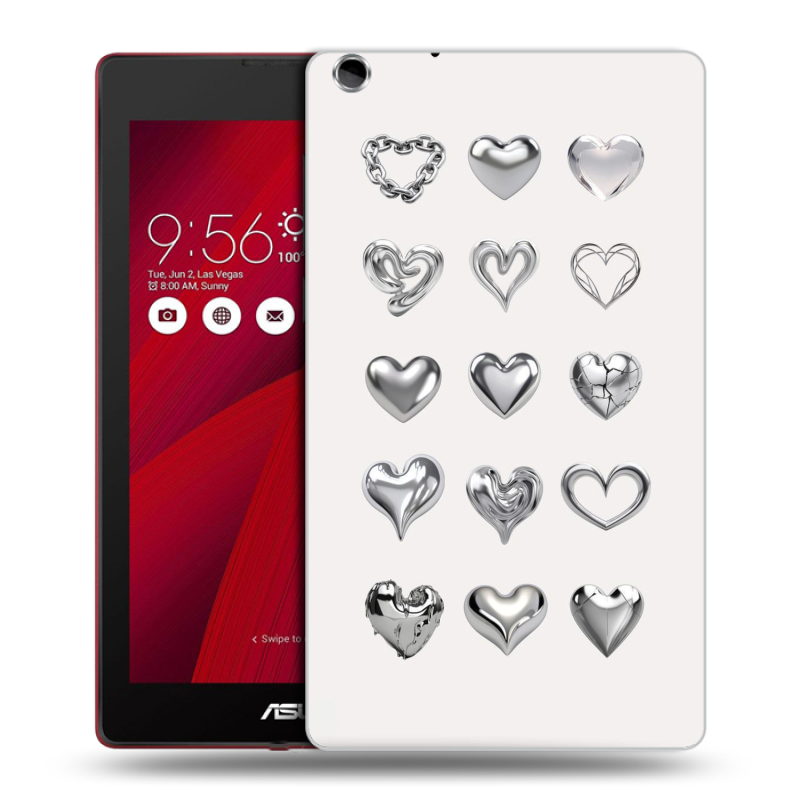 Силиконовый чехол на ASUS ZenPad C 7.0 с принтом Y2K сердечки Силиконовый чехол на ASUS ZenPad C 7.0 с принтом Y2K сердечки