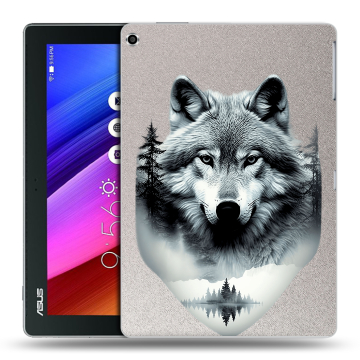 Силиконовый чехол на ASUS ZenPad 10 с принтом Волк в лесу Силиконовый чехол на ASUS ZenPad 10 с принтом Волк в лесу