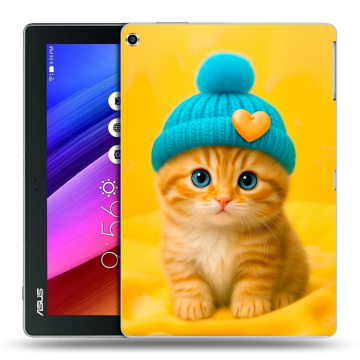 Силиконовый чехол на ASUS ZenPad 10 с принтом Котенок в шапке