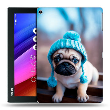 Силиконовый чехол на ASUS ZenPad 10 с принтом Мопс в шапке Силиконовый чехол на ASUS ZenPad 10 с принтом Мопс в шапке