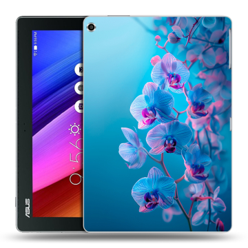 Силиконовый чехол на ASUS ZenPad 10 с принтом голубые орхидеи Силиконовый чехол на ASUS ZenPad 10 с принтом голубые орхидеи