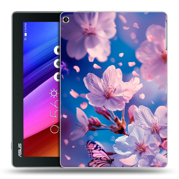 Силиконовый чехол на ASUS ZenPad 10 с принтом цветы бабочки Силиконовый чехол на ASUS ZenPad 10 с принтом цветы бабочки
