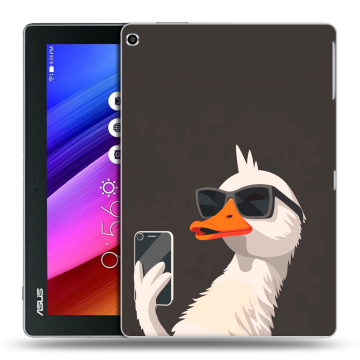 Силиконовый чехол на ASUS ZenPad 10 с принтом утка в очках Силиконовый чехол на ASUS ZenPad 10 с принтом утка в очках